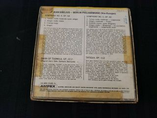 Sibelius Symphony 4 & 5 Berlin 7.  5 ips Stereo 4T Reel Tape Classical Karajan 2