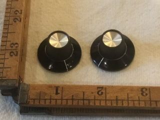 One Vintage Stereo Amp Knob 1 1/8inch With Brass 1/4 In Shaft Socket & Setscrew