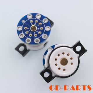 Minature 9 Pin Ceramic Vacuum Tube Socket With Adapter Pcb Board For 12ax7 Ecc83