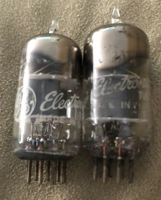 2 Vintage Ge General Electric 12at7 Audio Electron Vacuum Tubes