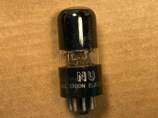 Vintage 1951 National Union 6sn7gt Tube Black Glass Tests Low