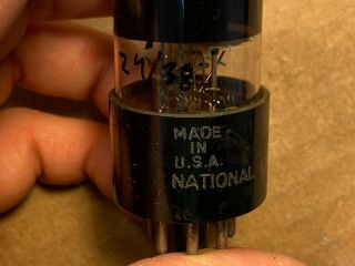 Vintage 1951 National Union 6SN7GT Tube Black Glass tests low 2