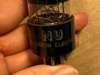 Vintage 1951 National Union 6SN7GT Tube Black Glass tests low 3