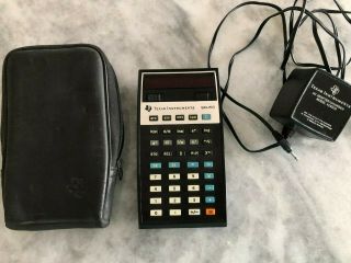 Vintage Texas Instruments Sr - 50a Slide Rule Calculator,  Case & Power Supply