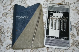Vintage Tower Metal Pocket Calculator Western Germany,  Mathematics