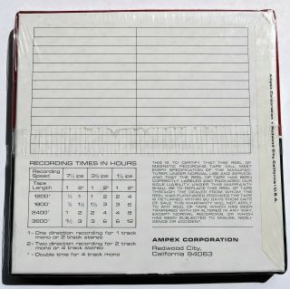 AMPEX 434 Reel - to - Reel Blank Tape Vintage NOS 1200 - ft 7 
