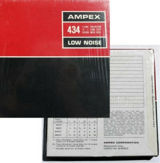 AMPEX 434 Reel - to - Reel Blank Tape Vintage NOS 1200 - ft 7 