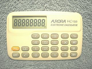 Vintage Aurora Hc126 Thin Credit Card Size Electronic Basic Calculator -