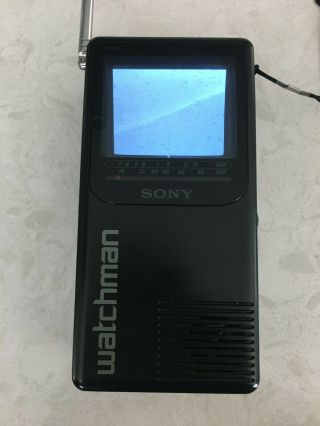 Vtg Sony Watchman Fd - 230 1992 Portable Black & White Analog Vhf Uhf Tv