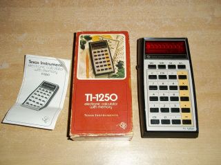 Vintage Texas Instruments Ti - 1250 Electronic Calculator.  W/box.