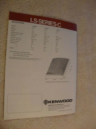 1970s Kenwood LS Series C Loudspeaker Systems 5 Page Brochure Pamphlet 3