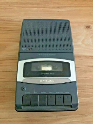 Vintage Optimus Ctr - 111 Portable Cassette Tape Recorder Player Desktop
