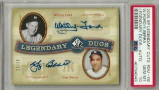 Whitey Ford - Yogi Berra 2005 Sp Legendary Cuts Duos Autograph 13/15 Du - Fb Psa 10
