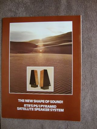 1970s Rtr Pyramid Satellite Speaker System 6 Page Brochure Pamphlet