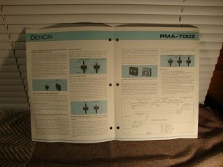 1970s Denon PMA - 700Z Integrated Amplifier 3 Page Brochure Pamphlet 3
