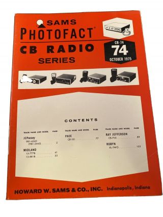 Sams Photofact Cb Radio Series Cb - 74 October 1975