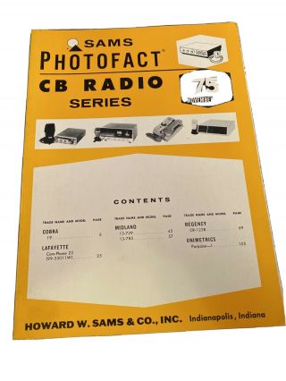 Sams Photofact Cb Radio Series Cb - 75 November 1975