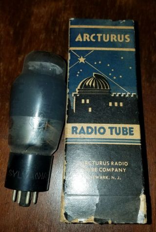 Vintage Arcturus Sylvania 6l6g Vacuum Tube Smoked & Chromed Glass