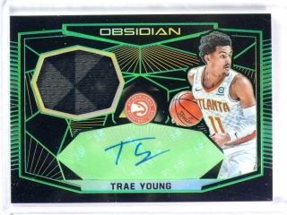 2018 - 19 Panini Obsidian Trae Young Autograph Auto Jersey Rc Rookie D07/15 7829