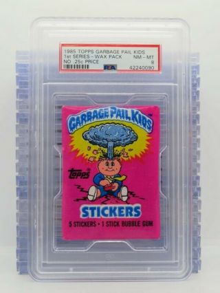 1985 Topps Garbage Pail Kids 1st Series Wax Pack Psa 8 Nm - Mt H52