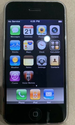 Apple Iphone 1,  1st Generation,  8gb,  Black At&t,  Ma712ll/a A1203 2007