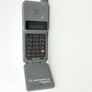 Vintage Motorola Cellular Flip Phone Digital Personal Communicator Gray - Parts