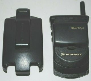 Motorola Startac Dual Band Flip Phone Cellphone & Clip Holder