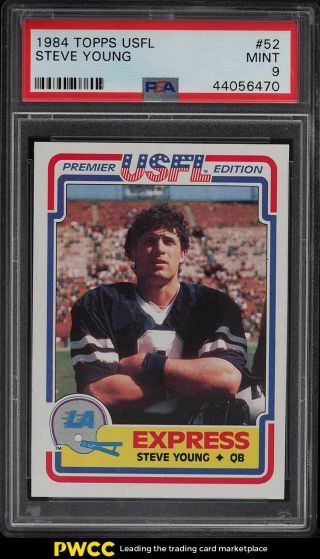 1984 Topps Usfl Steve Young Rookie Rc 52 Psa 9