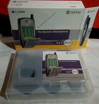 Kyocera Smartphone Palm Powered Qcp - 6035 Cdma Flip Phone Vintage Cell Box