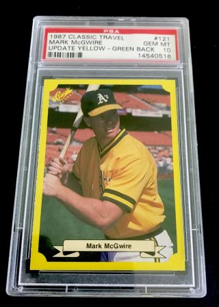 1987 Classic 121 Mark Mcgwire Rc Rookie Green Back Psa 10 Gem 1 Of 25