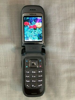 Nokia 6263 (t - Mobile) Black Cellular Flip Phone W/charger & Belt Holster