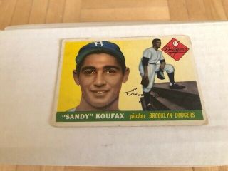 Topps 1955 Baseball Sandy Koufax Rookie Card Brooklyn Dodgers 123