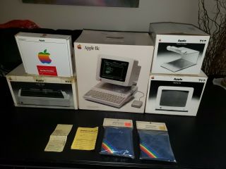 Vintage Apple Iic Computer,  Monitor,  Monitor Stand,  Scribe Printer