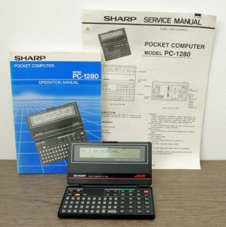Vtg Sharp Pc - 1280 Pocket Computer,  Ce - 2h16m 16kb Ram Card 16,  Manuals -