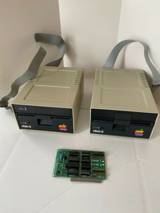 Apple Disk Ii - Two Floppy 5.  25 " Drives - W/ Interface Card Ii/ii,  /iie