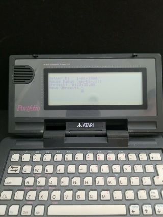 Atari Portfolio Computer HPC - 004 with Parallel Interface and Memory Card 2