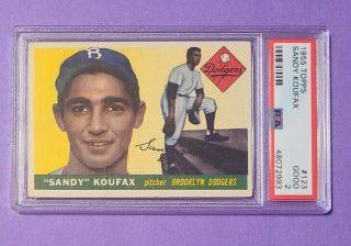 1955 Topps 123 Sandy Koufax Rc Psa 2 Good Brooklyn Dodgers Hof