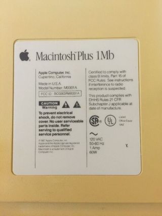 Apple Macintosh Plus Mac - M0001A 1MB RAM,  800K Floppy Drive - Guaranteed 2