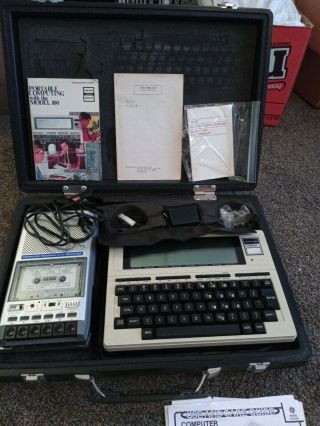 Vintage Tandy/radio Shack Trs - 80 Model 100 Portable Computer,  Cassette Recorder
