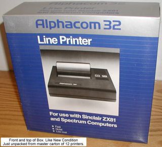 Alphacom 32 Printer For Timex Ts1000/1500 Sinclair Zx81 -