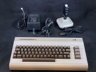 Early Commodore 64 Silver Label Computer - Cleaned & W/ Psu & Joystick