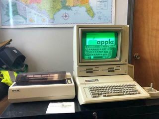 Apple Ii E Computer From 1985 - 86 With Duodisk,  Joystick,  Epson Printer,  Boxes