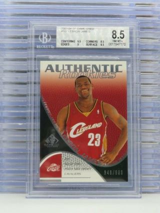 2003 - 04 Sp Game Lebron James Authentic Rookies /999 Bgs 8.  5 Cavaliers F41