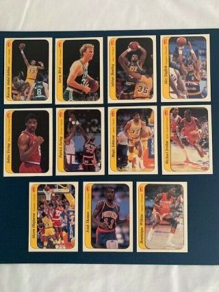 1986/87 Fleer Basketball Complete Sticker Set (1 - 11) - Includes Jordan
