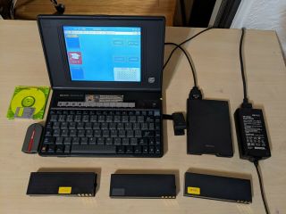 Hp Omnibook 600c 486dx4 512mb Cf Hdd,  16mb Ram,  Floppy,  3 Batteries,  Ac Adapter