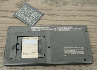Sharp PC - E500 Pocket Computer w/Case,  CE - 2H64M RAM 64 Card & Manuals - 3