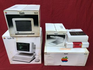 Apple Iic Computer,  Monitor,  Monitor Stand,  Scribe Printer,  Appleworks