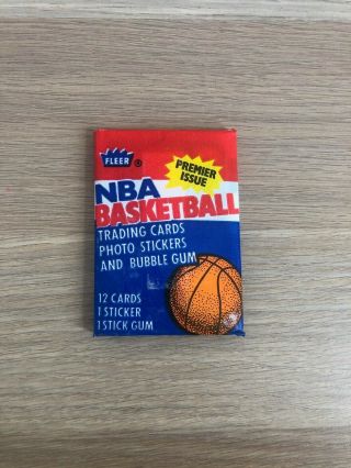 1986 - 87 Fleer Basketball Wax Pack - Bird Sticker On Back