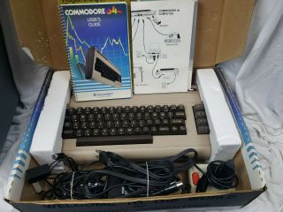 Vintage Commodore 64 Computer,  Joystick,  Books,  Cable,  Svideo,  Switch,