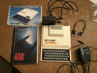 Vintage Sinclair Zx80,  Upgraded To Zx81.  Upgraded Keyboard,  Gray & White,  More.
